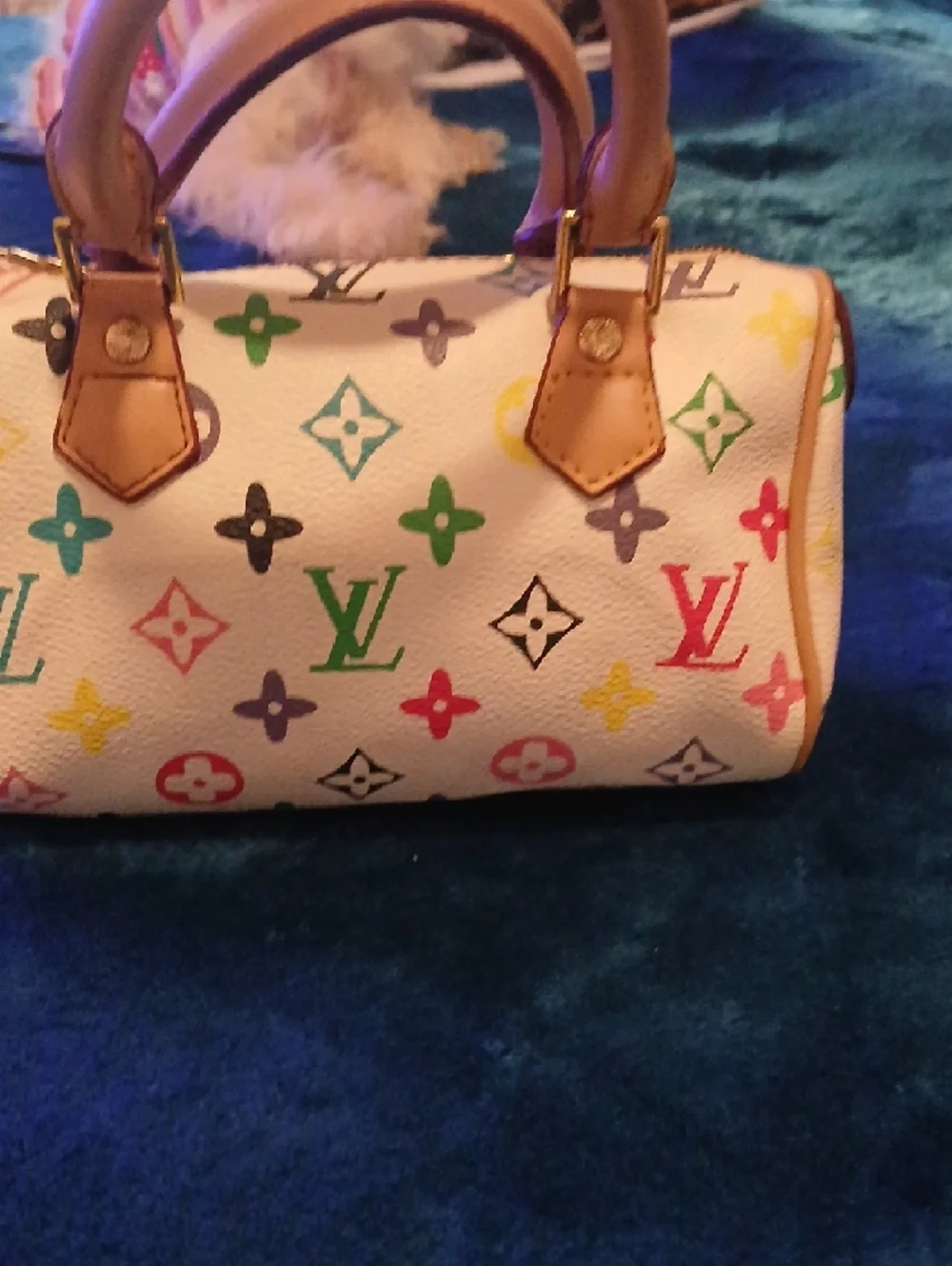Louis Vuitton White Multicolor Monogram Mini Satchel - Picture 2 of 5